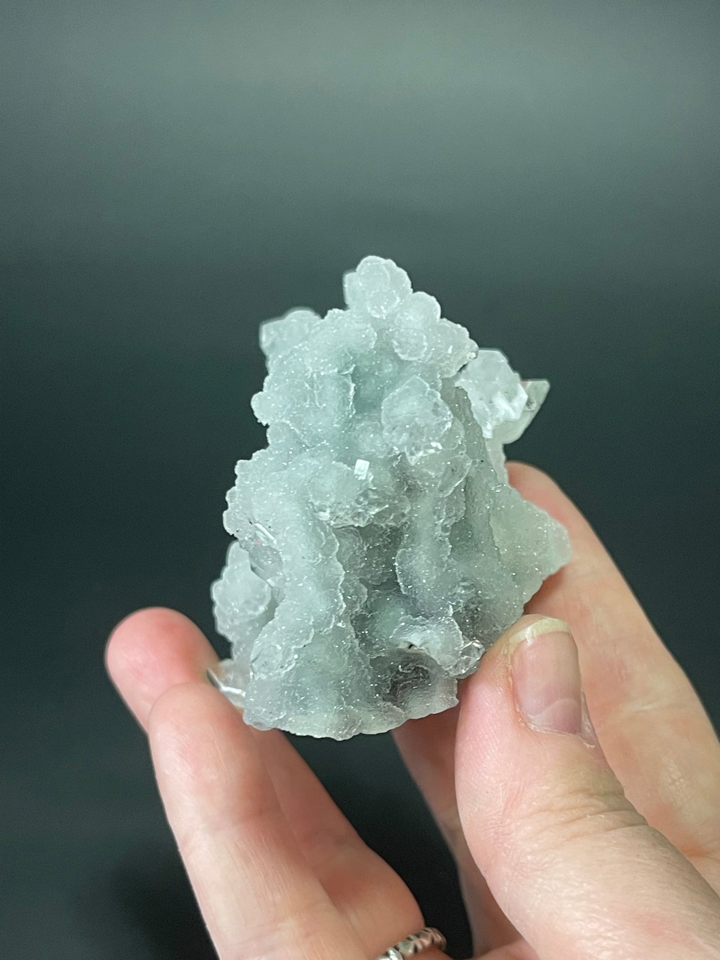 Chalcedony with Apophyllite Specimen Druzy Chalcedony Stalactite Double Terminated Apophyllite Crystal Cluster Druzy Rare Crystal Home Decor