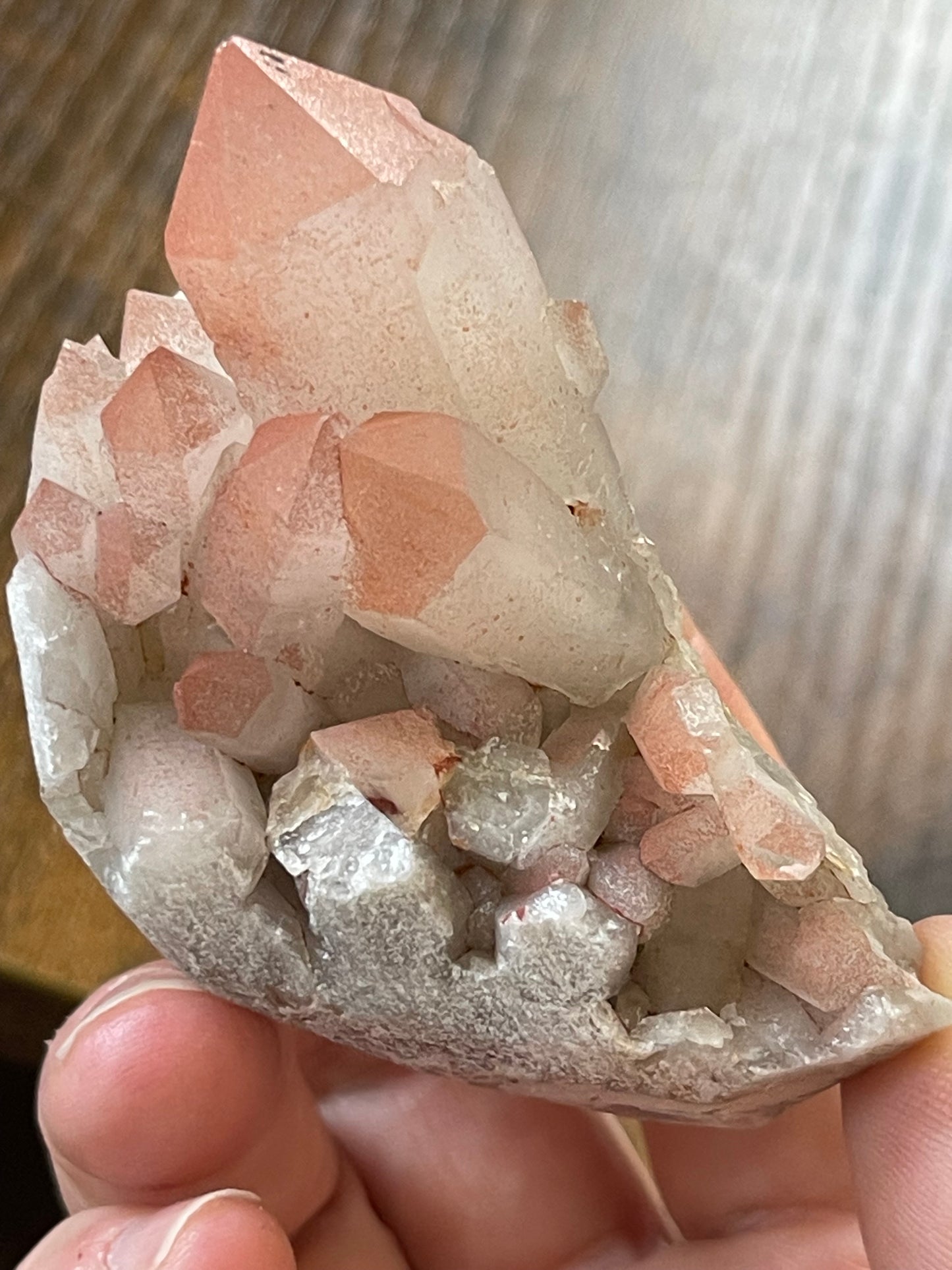 Pink Hematite Quartz Cluster Pink Quartz Elestial Quartz Hematoid Cluster Red Hematite Quartz specimen Quartz crystal
