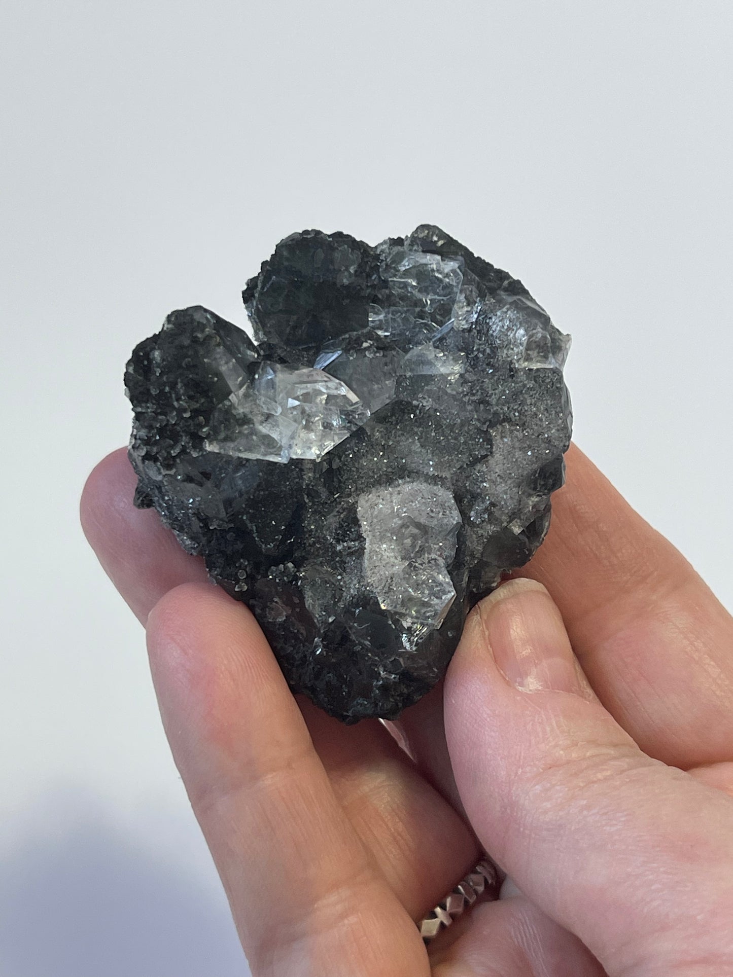 Black Chalcedony with Apophyllite Druzy Chalcedony Crystal Zeolite Specimen Druzy Apophyllite Chalcedony Crystal Home Decor Meditation