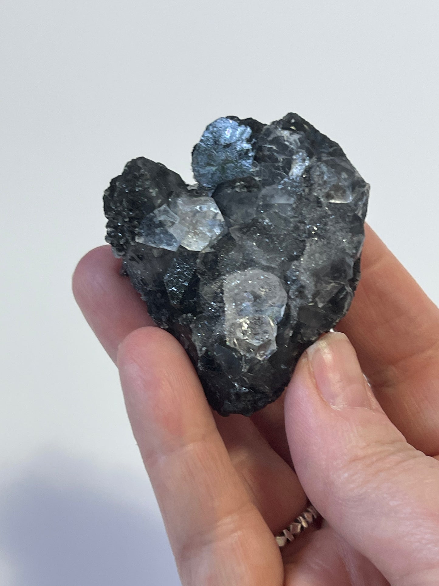 Black Chalcedony with Apophyllite Druzy Chalcedony Crystal Zeolite Specimen Druzy Apophyllite Chalcedony Crystal Home Decor Meditation