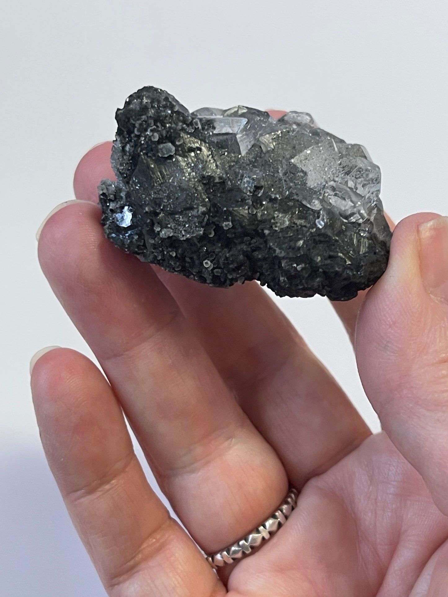 Black Chalcedony with Apophyllite Druzy Chalcedony Crystal Zeolite Specimen Druzy Apophyllite Chalcedony Crystal Home Decor Meditation