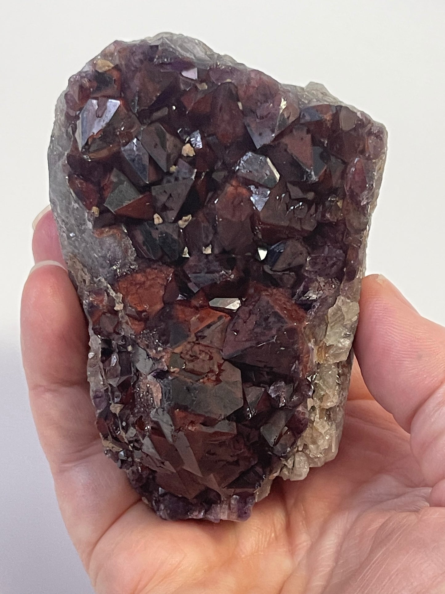 Red Amethyst Red Capped Amethyst with Hematite Alien Amethyst Cluster Elestial Amethyst with Record keepers Rare Crystal Home Decor Gift