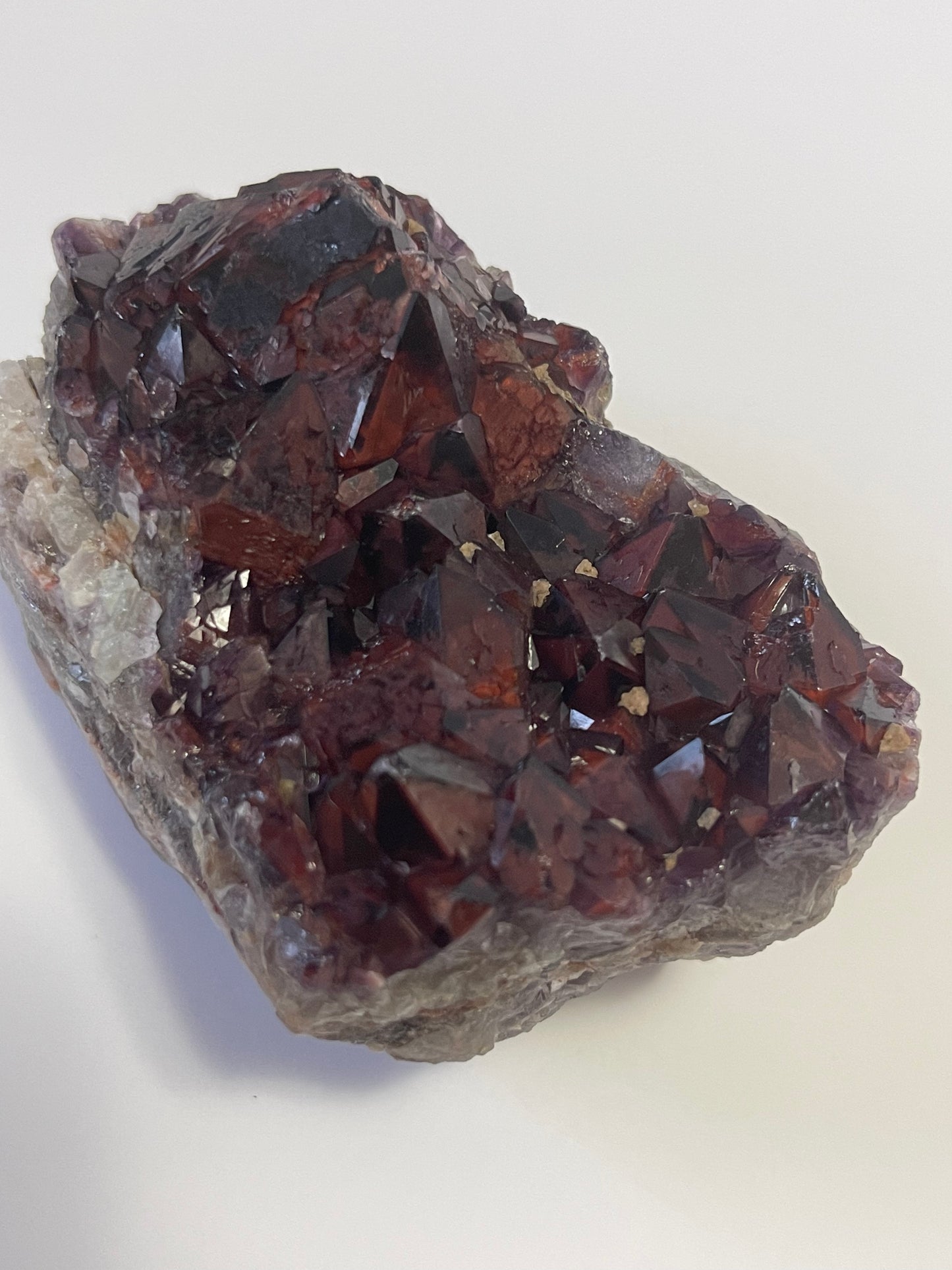 Red Amethyst Red Capped Amethyst with Hematite Alien Amethyst Cluster Elestial Amethyst with Record keepers Rare Crystal Home Decor Gift