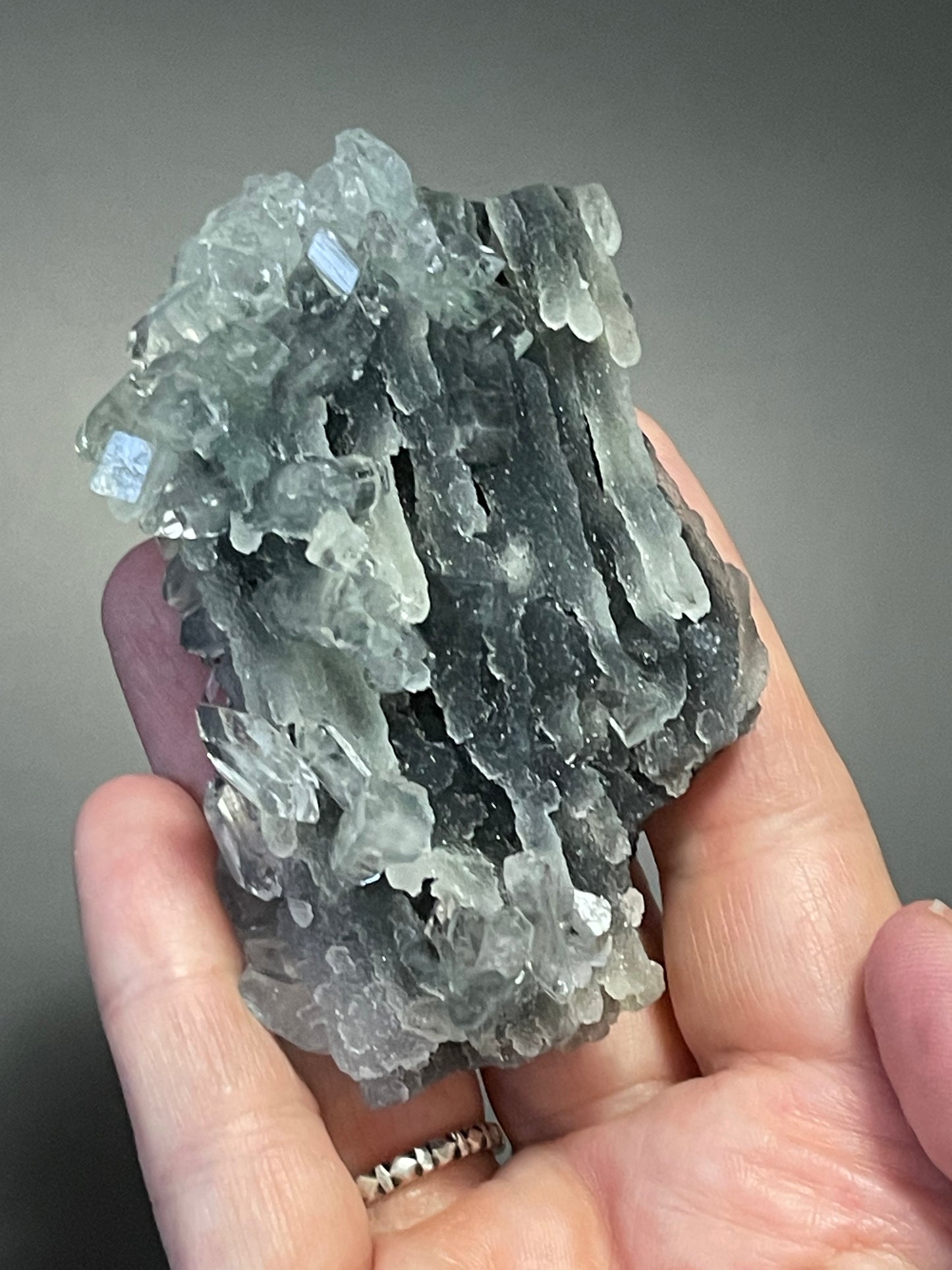 Green Chalcedony Apophyllite Specimen Druzy chalcedony crystal with Diamond Apophyllite Crystal Cluster Zeolite Crystal Home Decor Gift
