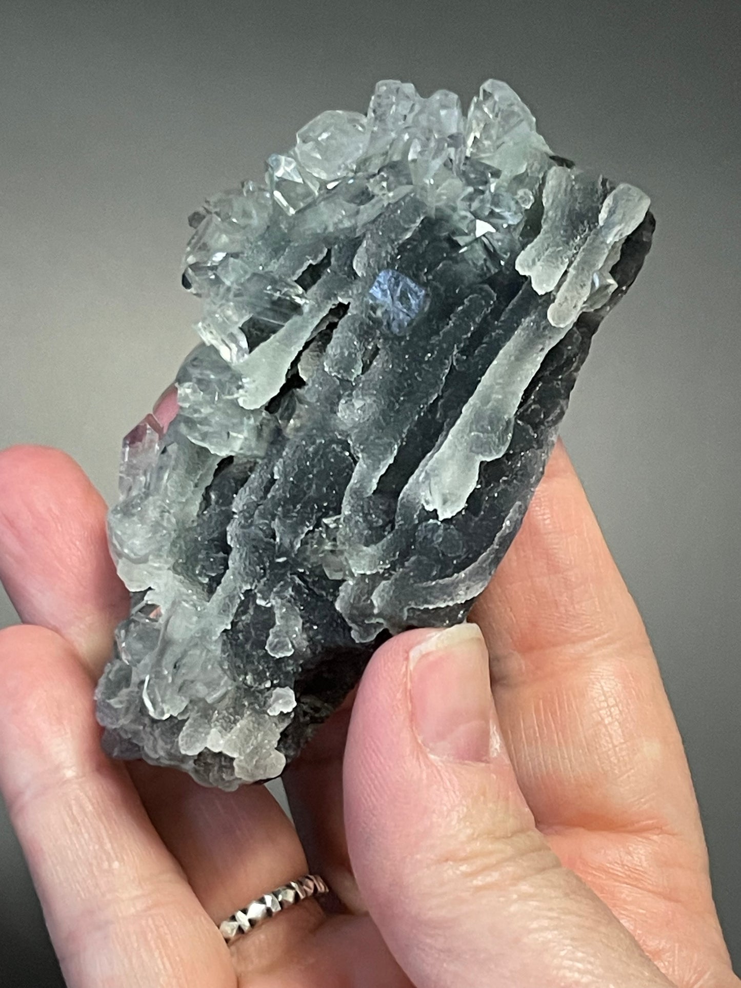 Green Chalcedony Apophyllite Specimen Druzy chalcedony crystal with Diamond Apophyllite Crystal Cluster Zeolite Crystal Home Decor Gift