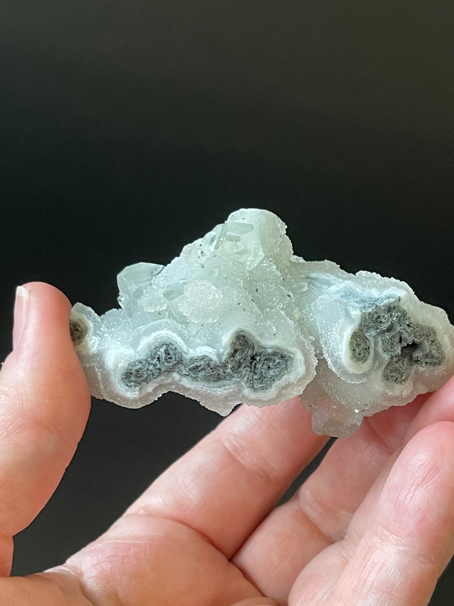 Green Chalcedony Stalactite with Diamond Apophyllite Raw Crystal Cluster Zeolite Specimen Crystal Home Decor Gift Meditation Crystal