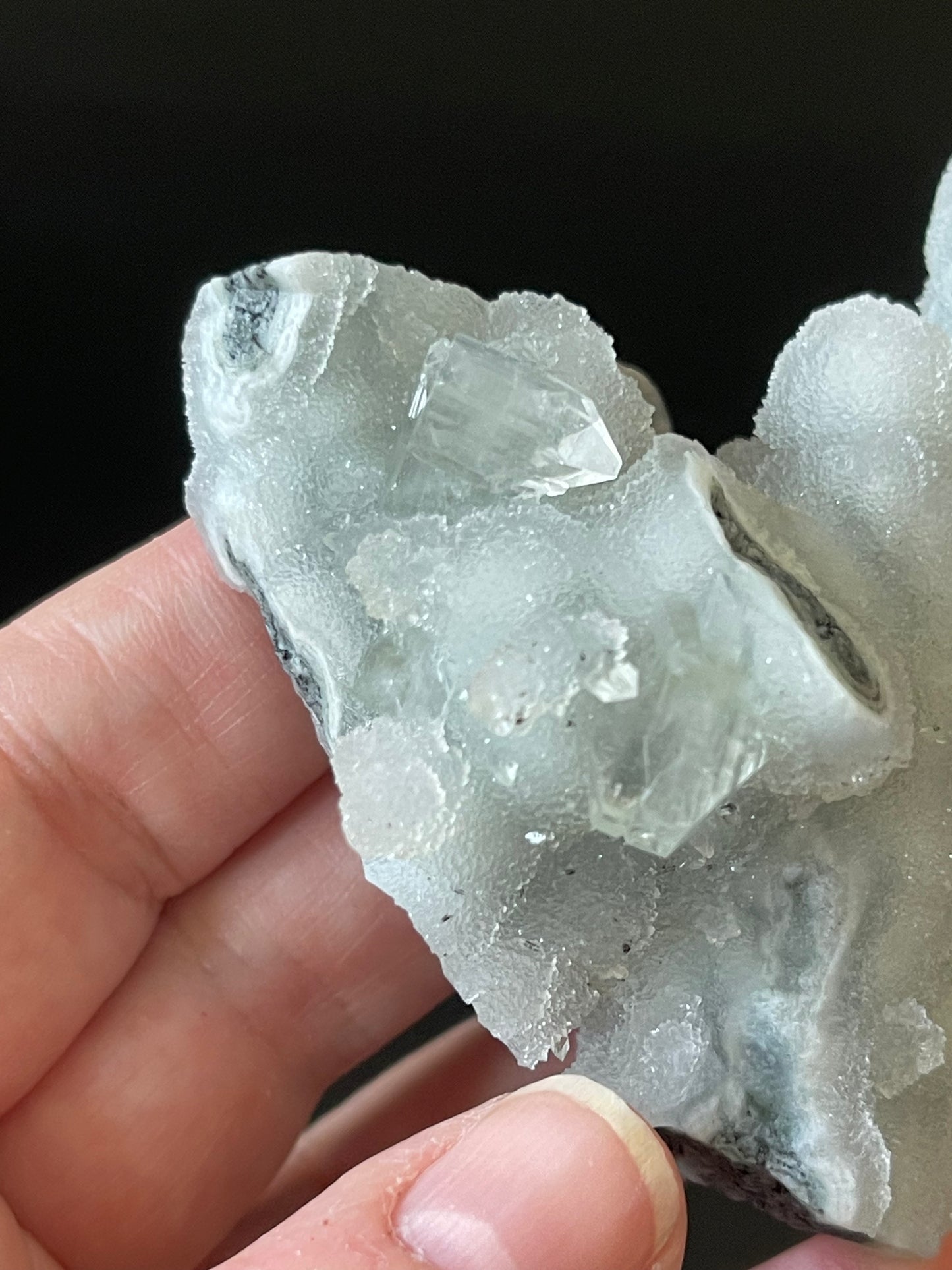 Green Chalcedony Stalactite with Diamond Apophyllite Raw Crystal Cluster Zeolite Specimen Crystal Home Decor Gift Meditation Crystal