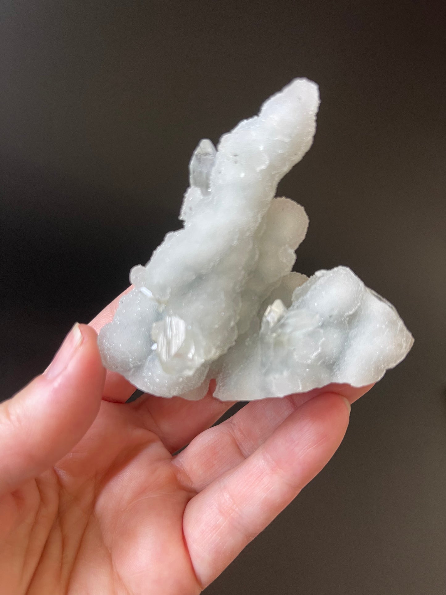 Green Chalcedony Stalactite with Diamond Apophyllite Raw Crystal Cluster Zeolite Specimen Crystal Home Decor Gift Meditation Crystal