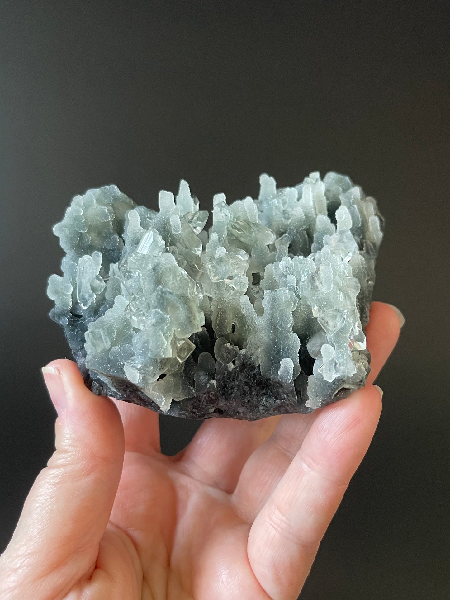 Green Chalcedony Apophyllite Specimen Druzy chalcedony crystal with Diamond Apophyllite Crystal Stalactite Cluster Crystal Home Decor Gift