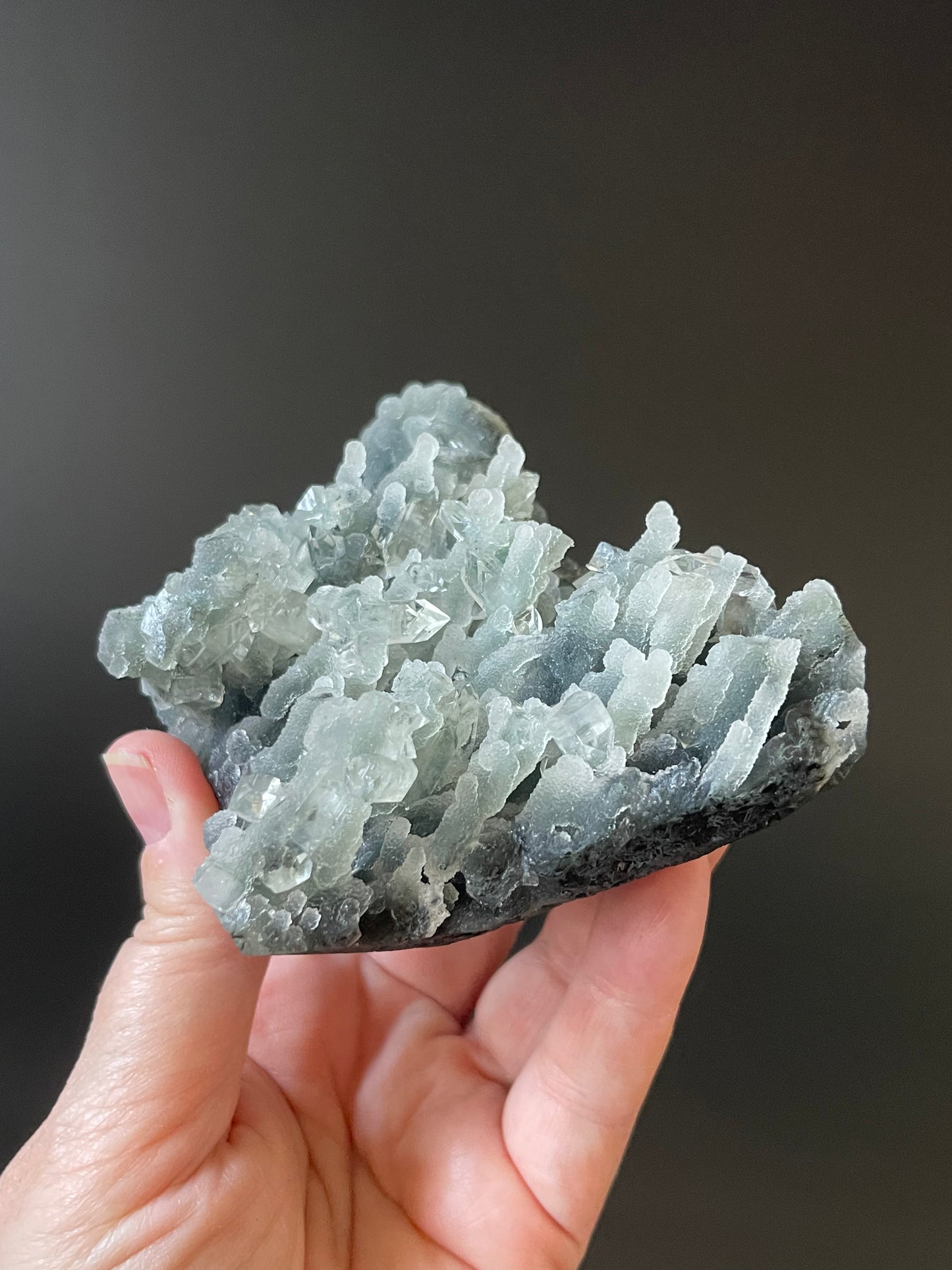 Green Chalcedony Apophyllite Specimen Druzy chalcedony crystal with Diamond Apophyllite Crystal Stalactite Cluster Crystal Home Decor Gift