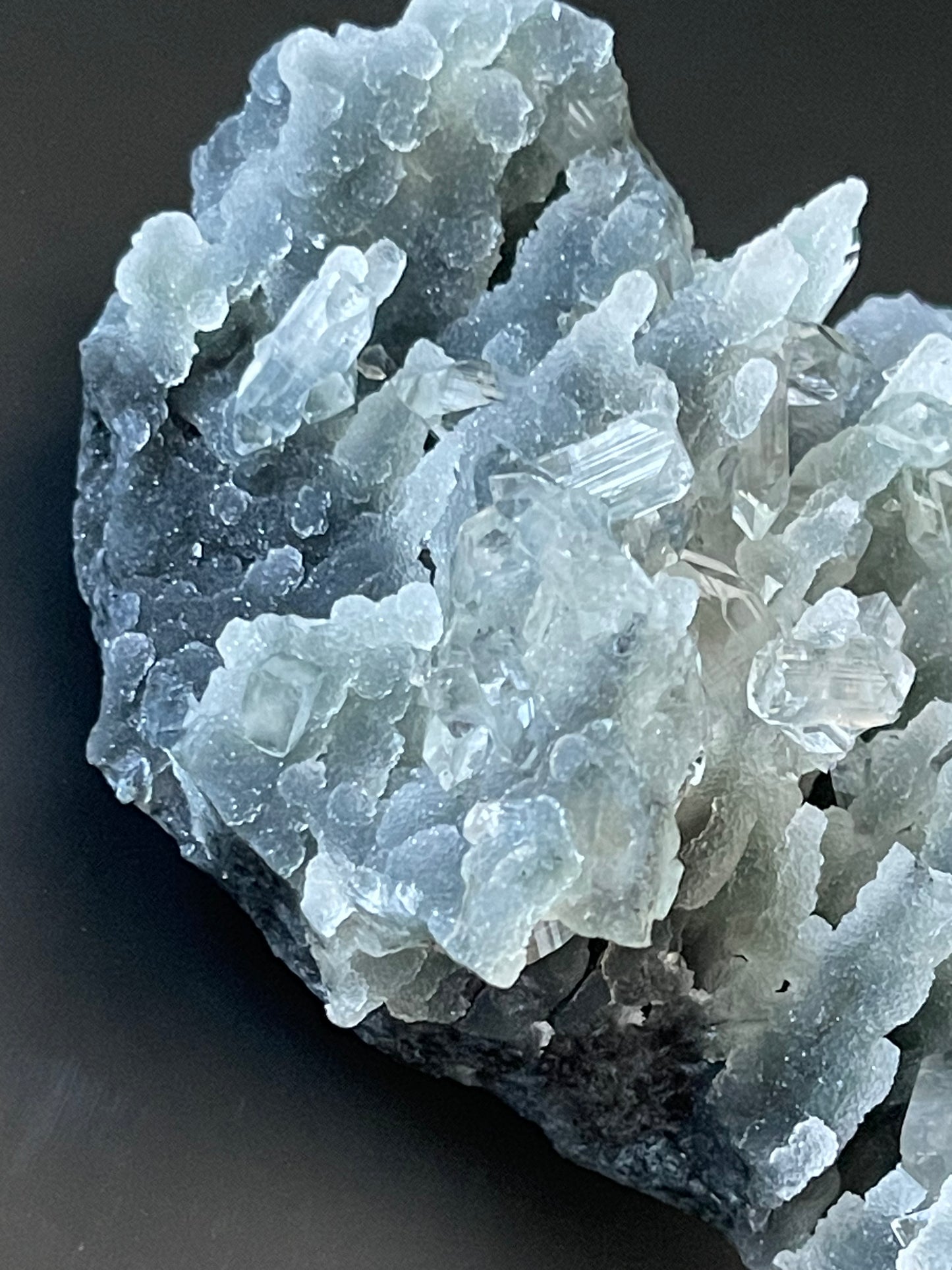 Green Chalcedony Apophyllite Specimen Druzy chalcedony crystal with Diamond Apophyllite Crystal Stalactite Cluster Crystal Home Decor Gift