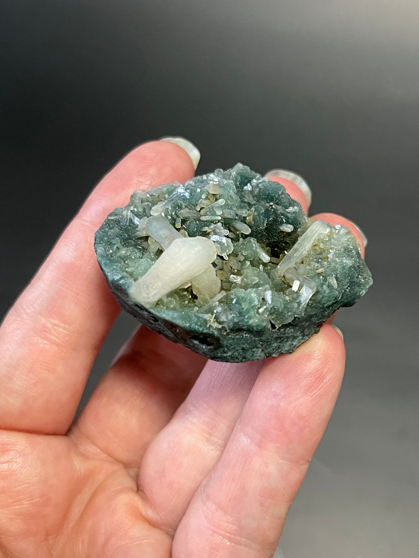 Green Druzy Chalcedony With Apophyllite and Heulandite Raw Crystal home decor gift for her gift for him Meditation Crystal Zeolite Specimen