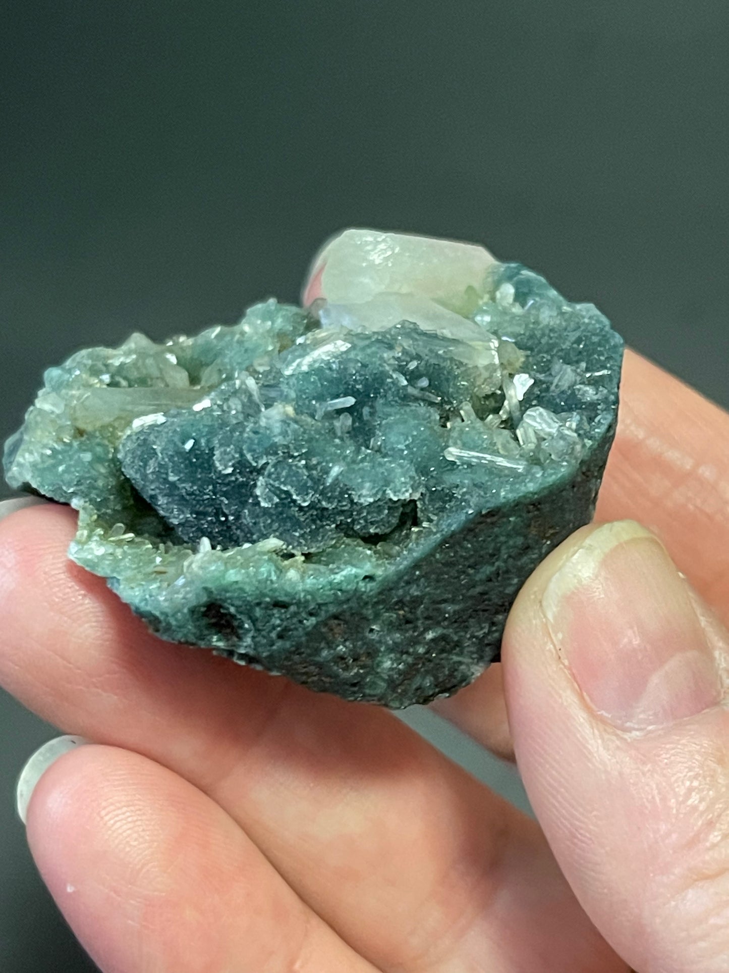 Green Druzy Chalcedony With Apophyllite and Heulandite Raw Crystal home decor gift for her gift for him Meditation Crystal Zeolite Specimen