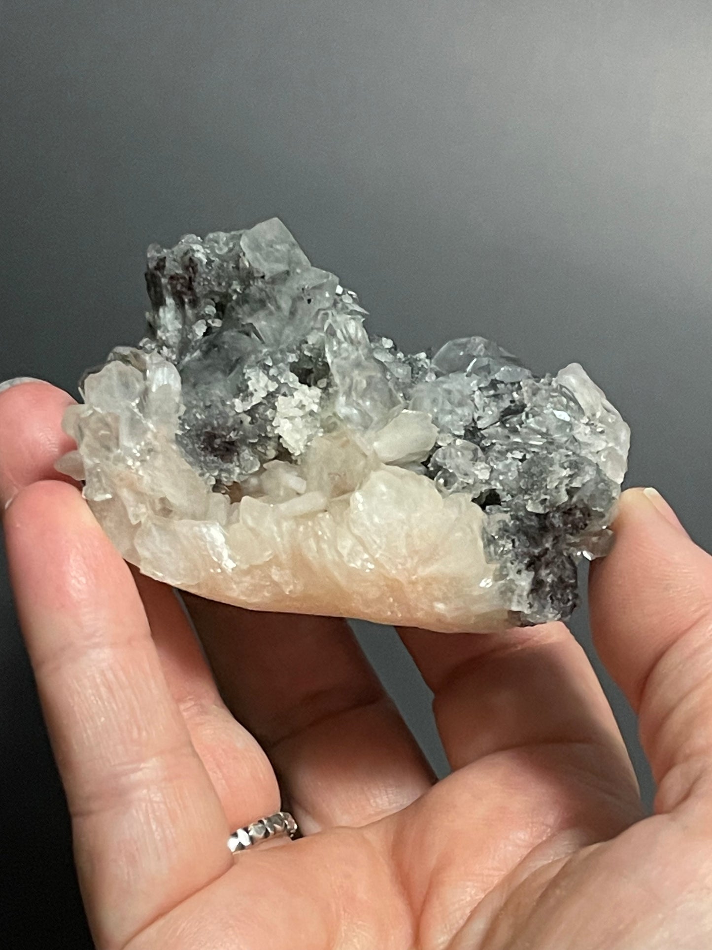 Black Chalcedony with Diamond Apophyllite Stilbite and Heulandite Druzy Crystal Cluster Zeolite Specimen Rare Crystal Home Decor Gift