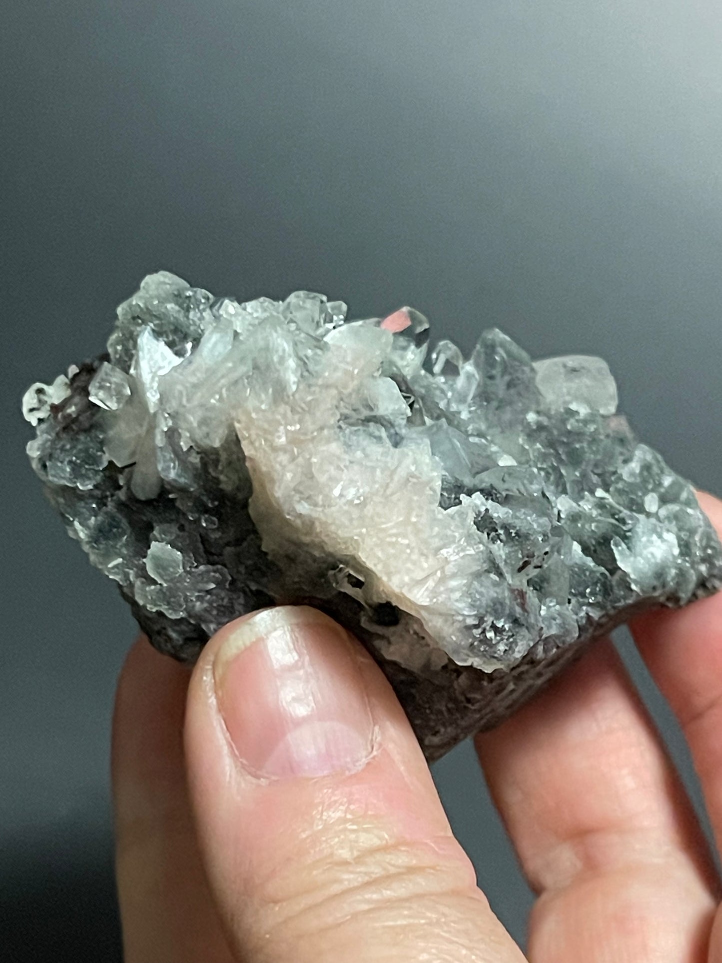 Black Chalcedony with Diamond Apophyllite Stilbite and Heulandite Druzy Crystal Cluster Zeolite Specimen Rare Crystal Home Decor Gift