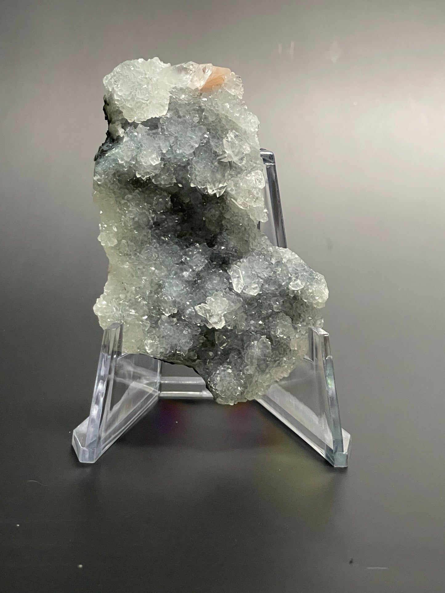 Blue Chalcedony with Diamond Apophyllites and Stilbite Druzy Crystal Specimen Rare Crystal Cluster Raw Crystal Home Decor Gift for her