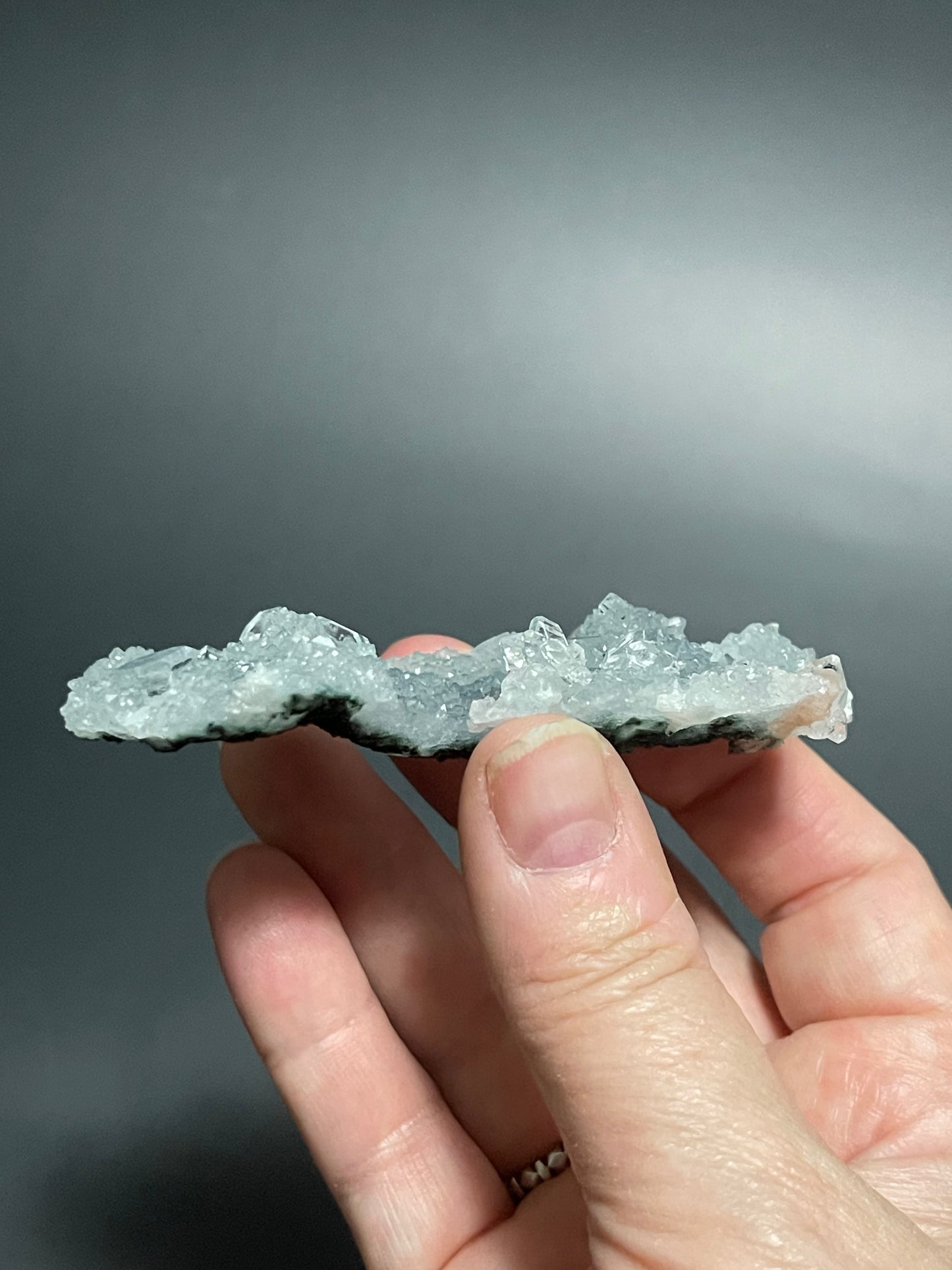 Blue Chalcedony with Diamond Apophyllites and Stilbite Druzy Crystal Specimen Rare Crystal Cluster Raw Crystal Home Decor Gift for her