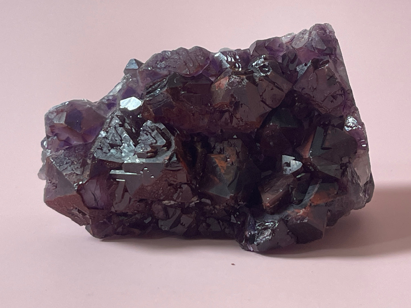 Red Amethyst Red Capped Amethyst with Hematite Alien Amethyst Cluster Elestial Amethyst with Record keepers Rare Crystal Home Decor Gift