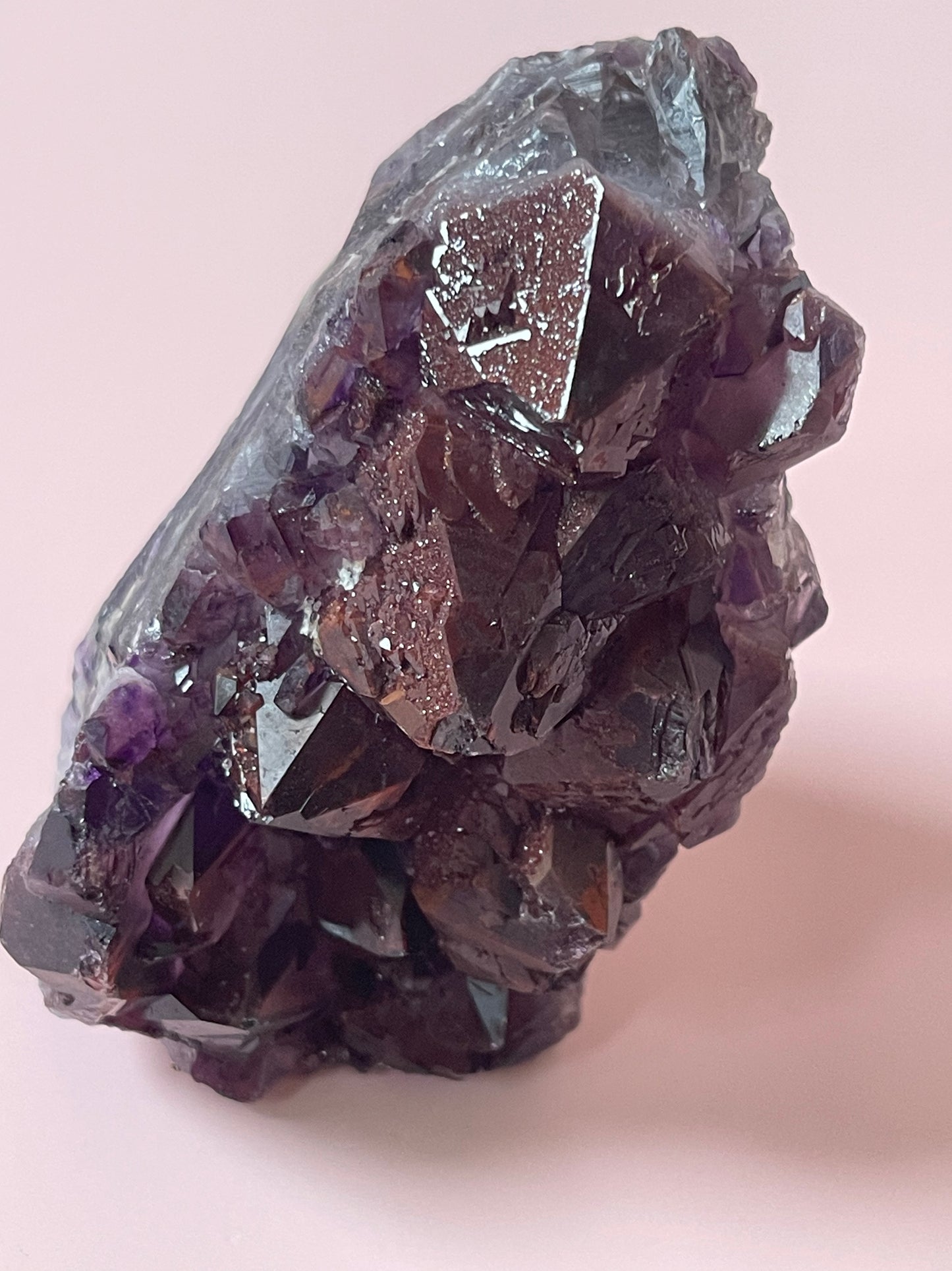 Red Amethyst Red Capped Amethyst with Hematite Alien Amethyst Cluster Elestial Amethyst with Record keepers Rare Crystal Home Decor Gift