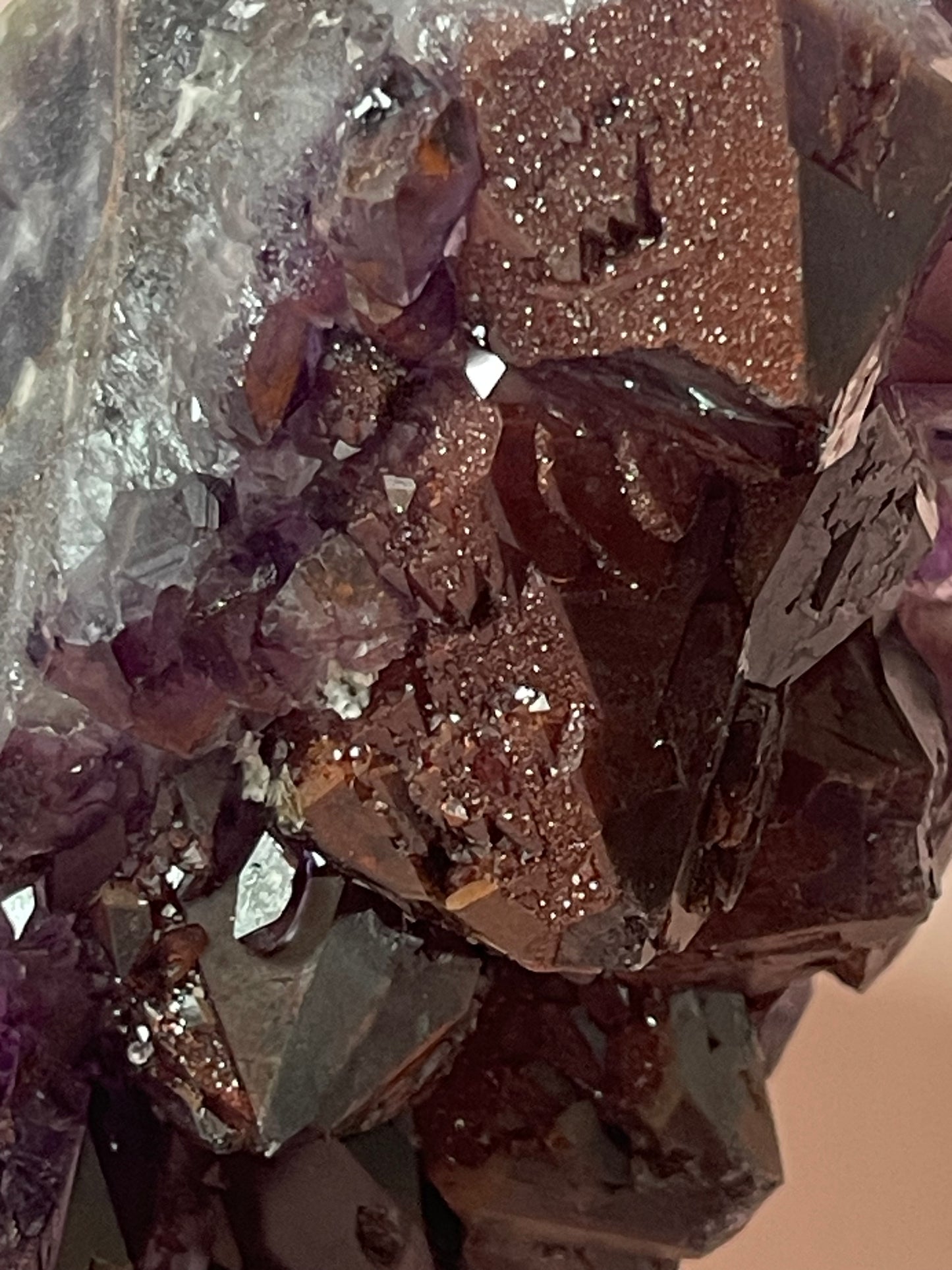 Red Amethyst Red Capped Amethyst with Hematite Alien Amethyst Cluster Elestial Amethyst with Record keepers Rare Crystal Home Decor Gift