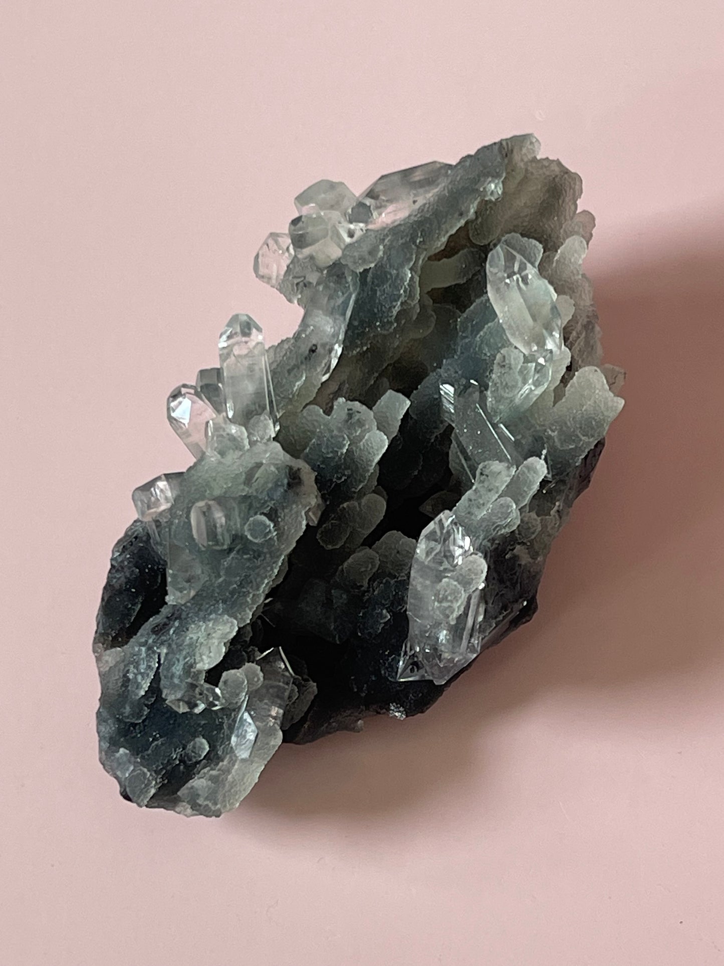 Green Chalcedony Apophyllite Specimen Druzy chalcedony crystal with Diamond Apophyllite Crystal Cluster Zeolite Crystal Home Decor Gift