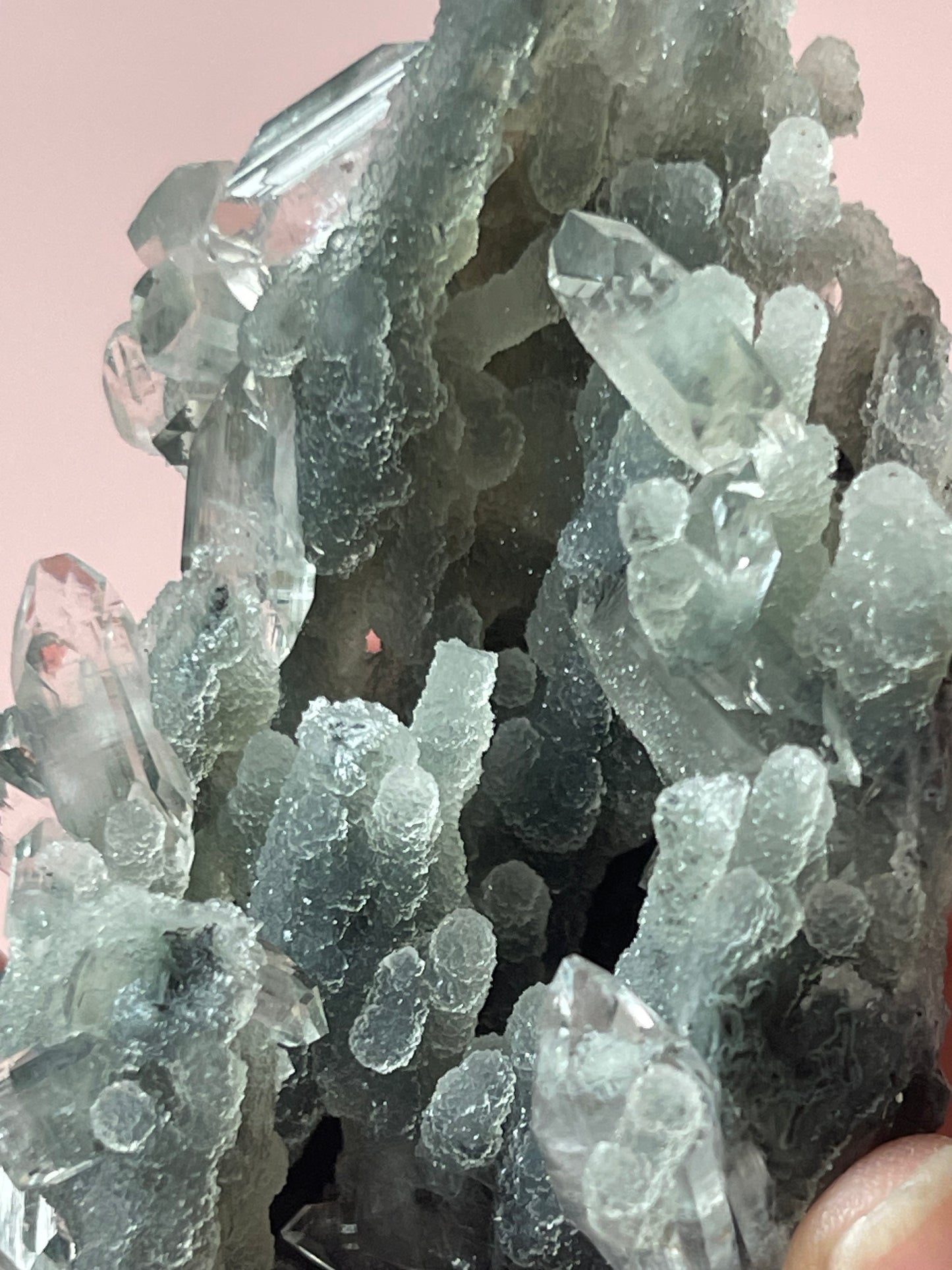 Green Chalcedony Apophyllite Specimen Druzy chalcedony crystal with Diamond Apophyllite Crystal Cluster Zeolite Crystal Home Decor Gift