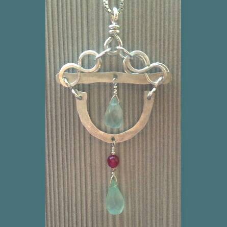 New Beautiful Gemstone and Silver pendant Boho Pendant