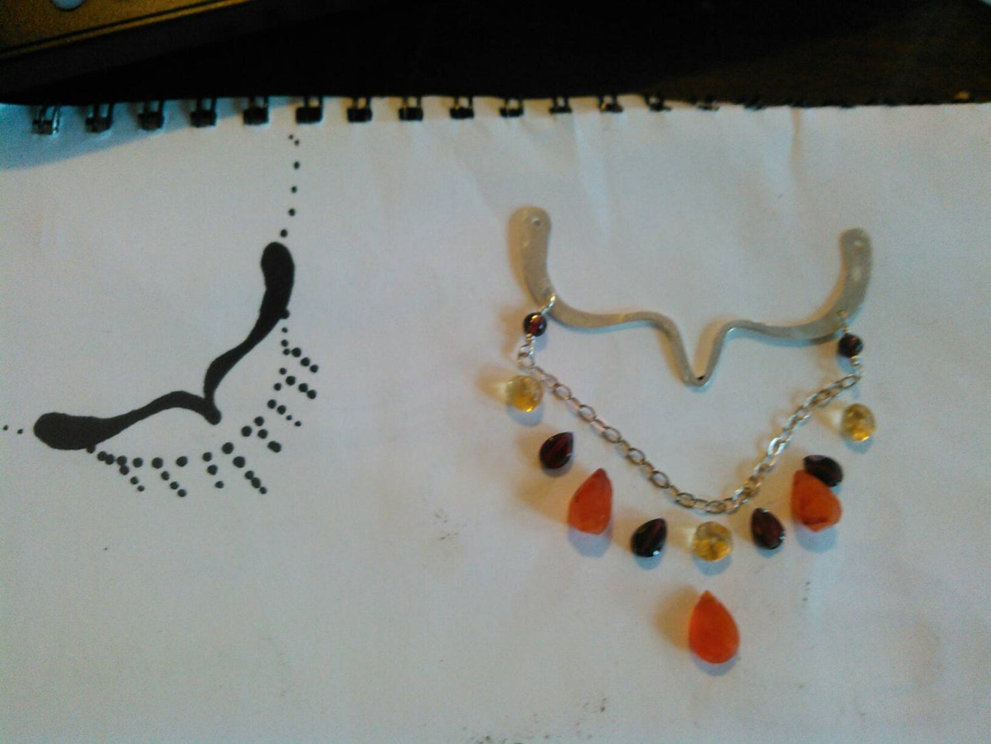 The Phoenix Necklace Carnelian, Garnet and Citrine on Sterling | Healing Gemstones | Gift for her
