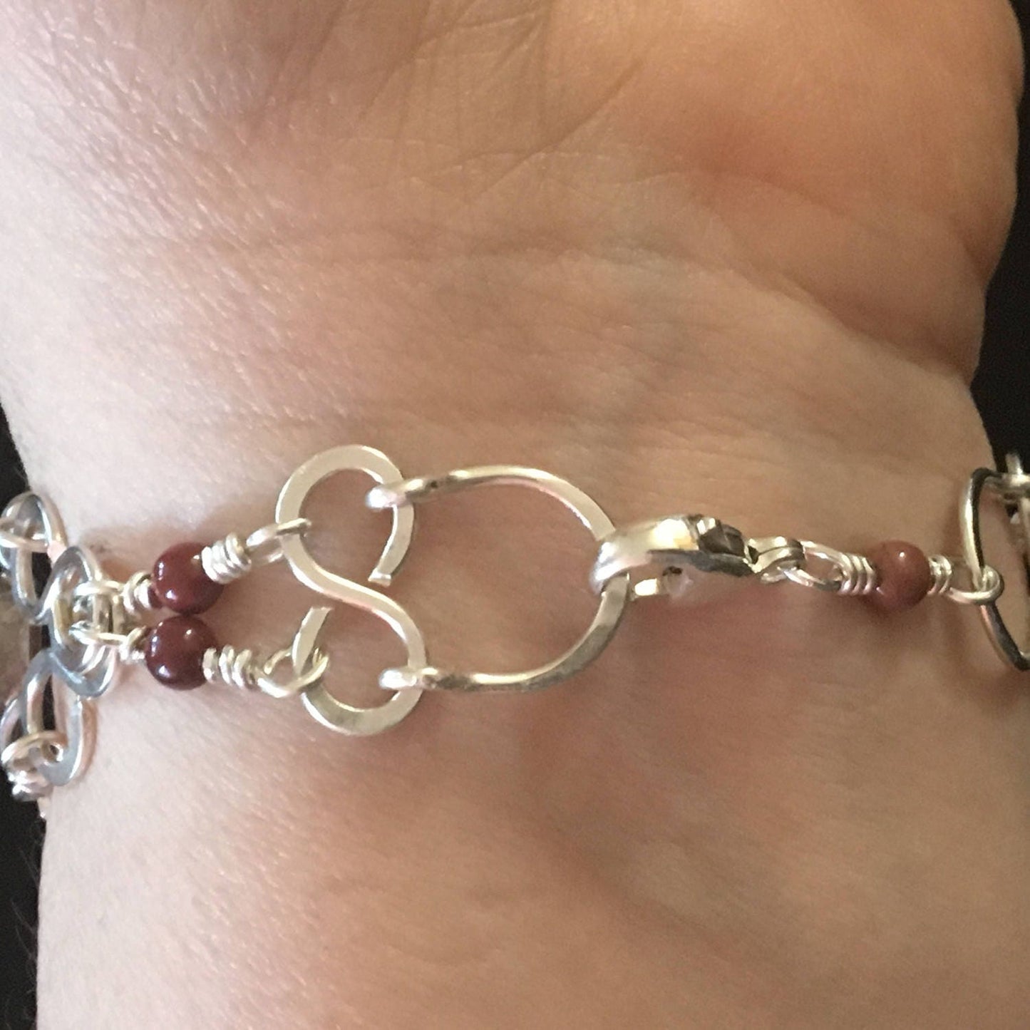 Gorgeous Rustic Earthy Sterling Silver Bracelet Boho Bracelet