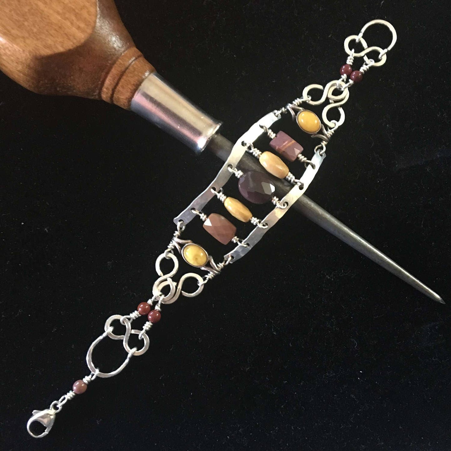 Gorgeous Rustic Earthy Sterling Silver Bracelet Boho Bracelet