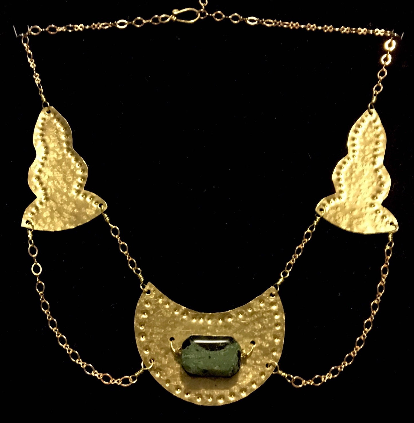 Bedouine style Statement Necklace Brass Boho Necklace