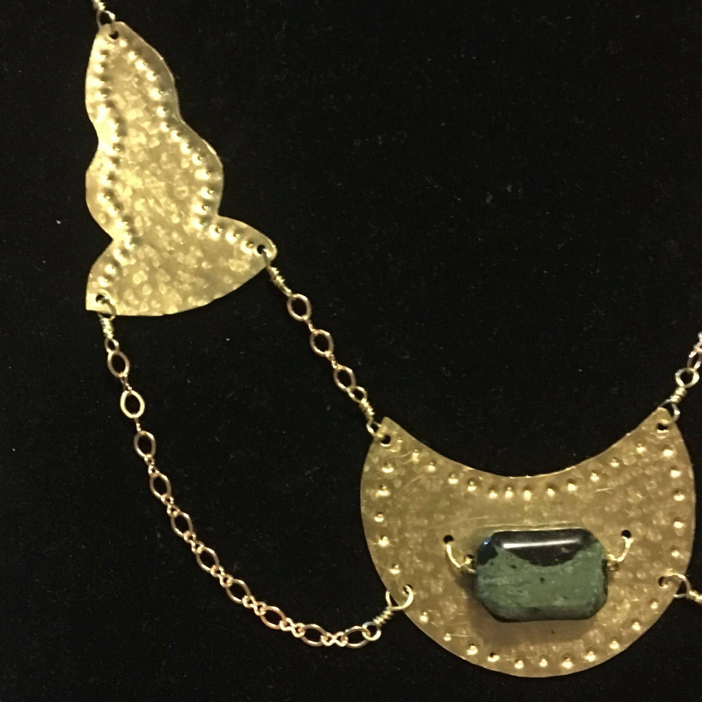 Bedouine style Statement Necklace Brass Boho Necklace