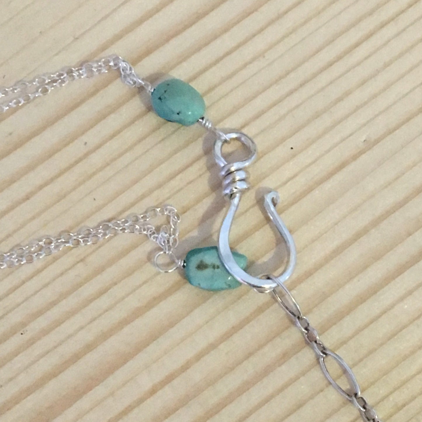 Sterling Silver Necklace Turquoise, Rutilated Quartz and Rhodochrosite | Healing Gemstones | Gift for Her