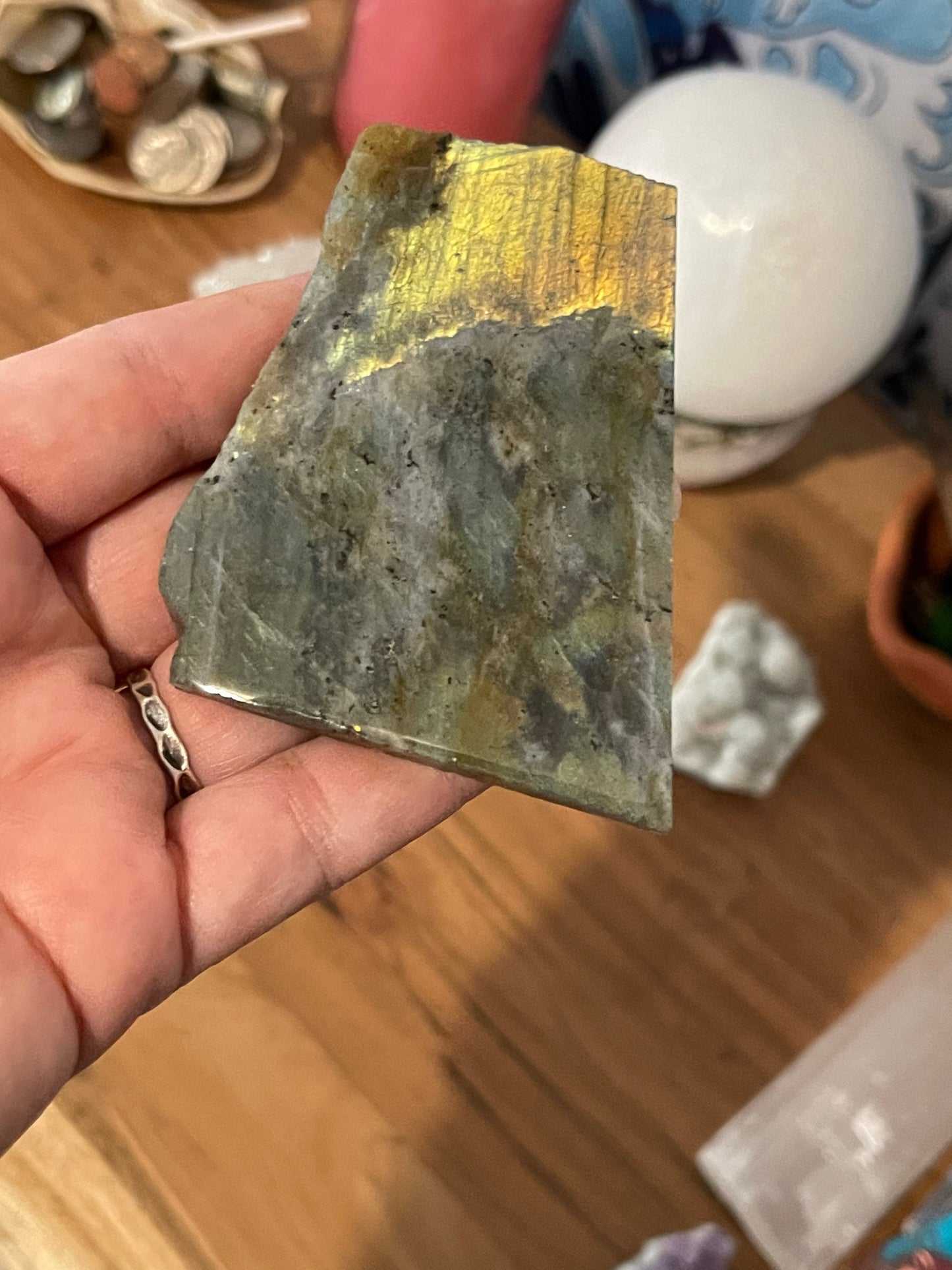 Palm Sizes Labradorite Slab Healing Crystal