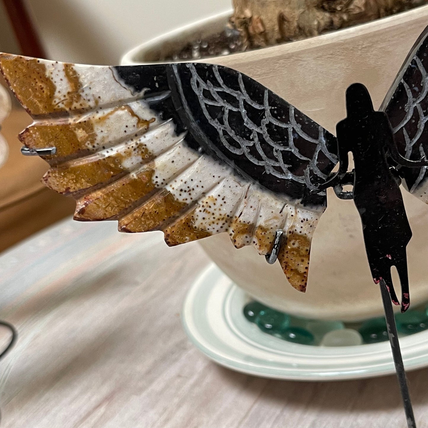 Fossilized Palm Root Wings-Phoenix Woman Crystal Wing Set-Home Decor-Natural Gemstone Wings