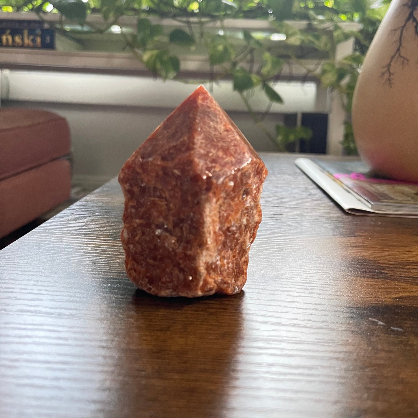 Orange Orchid Calcite Top Polished Tower