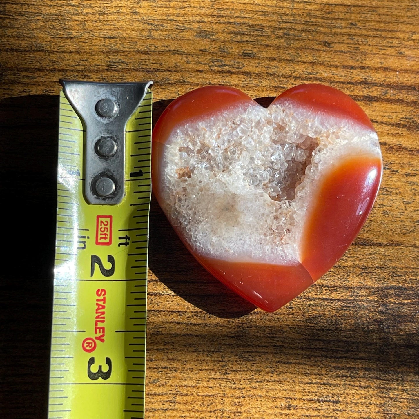 Sweet Carnelian Heart with Druzy Healing energy crystal