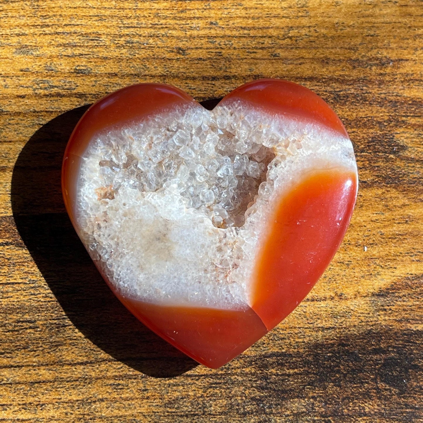 Sweet Carnelian Heart with Druzy Healing energy crystal