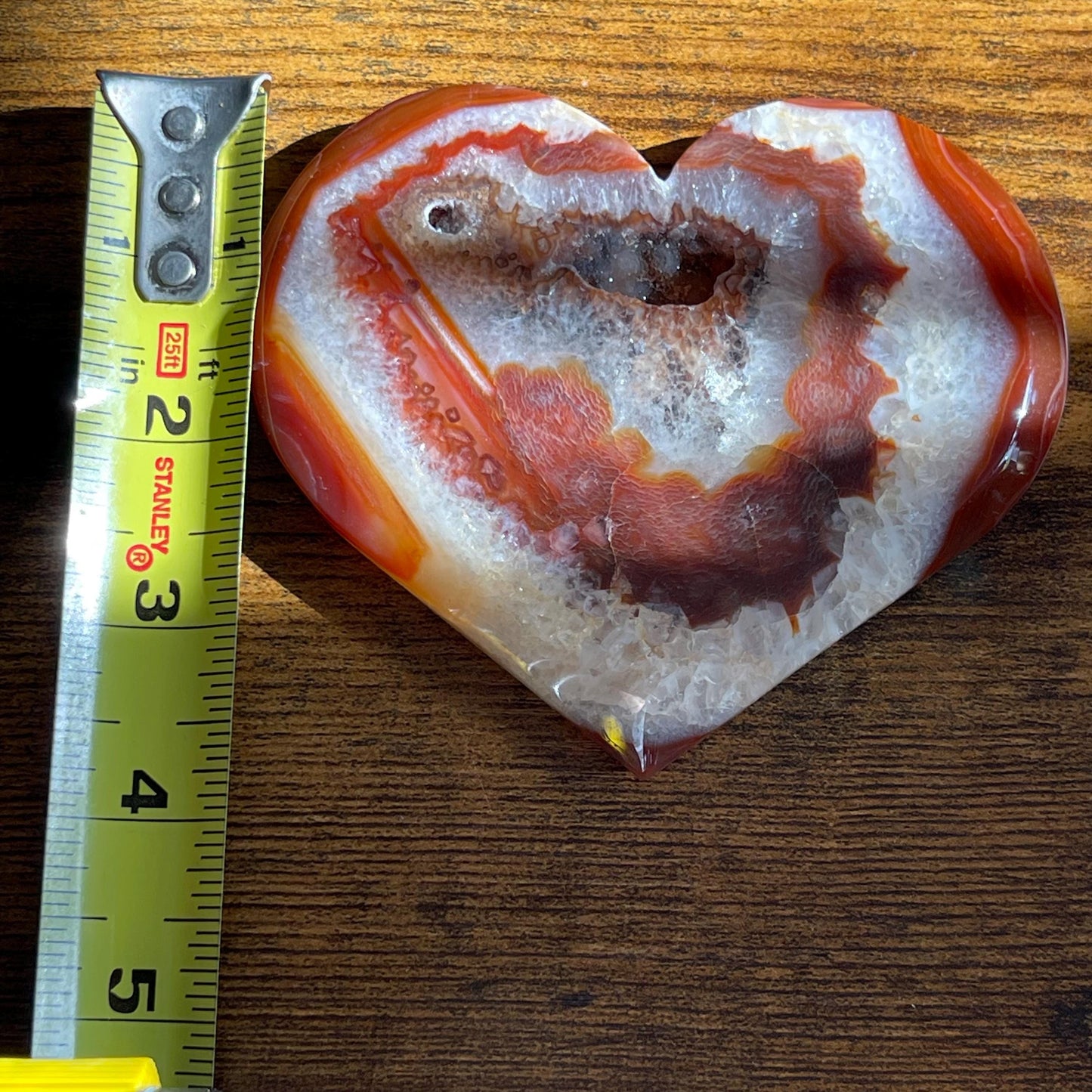 Gorgeous Carnelian Heart with Druzy Healing Energy Reiki Crystal