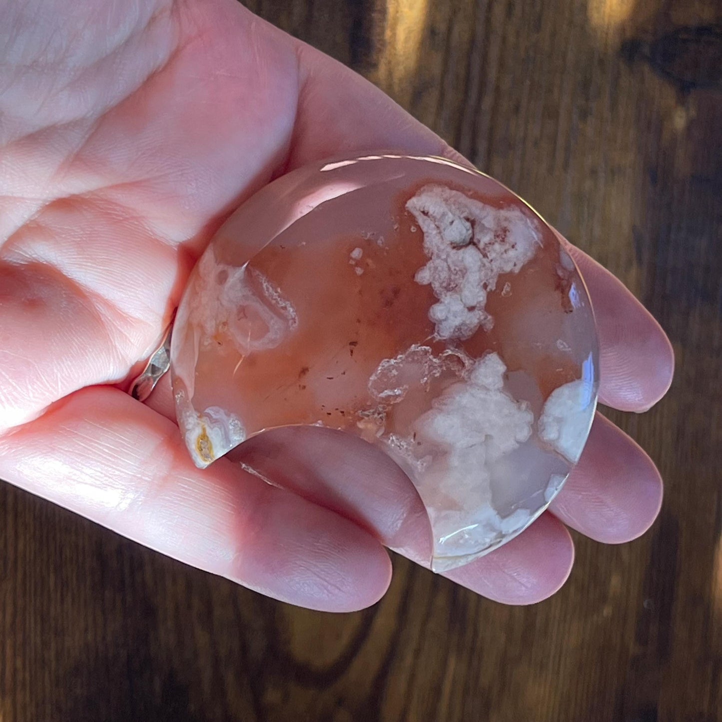 Flower Agate Moon Healing Crystal Moon