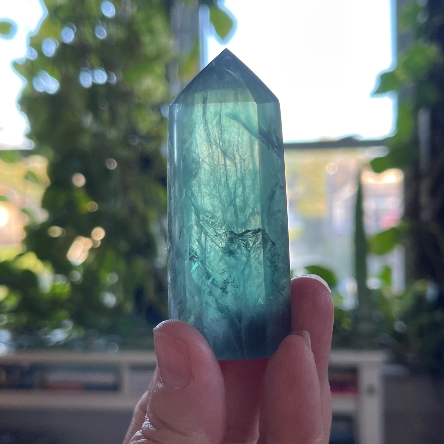 Green Fluorite Tower healing Fluorite Crystal