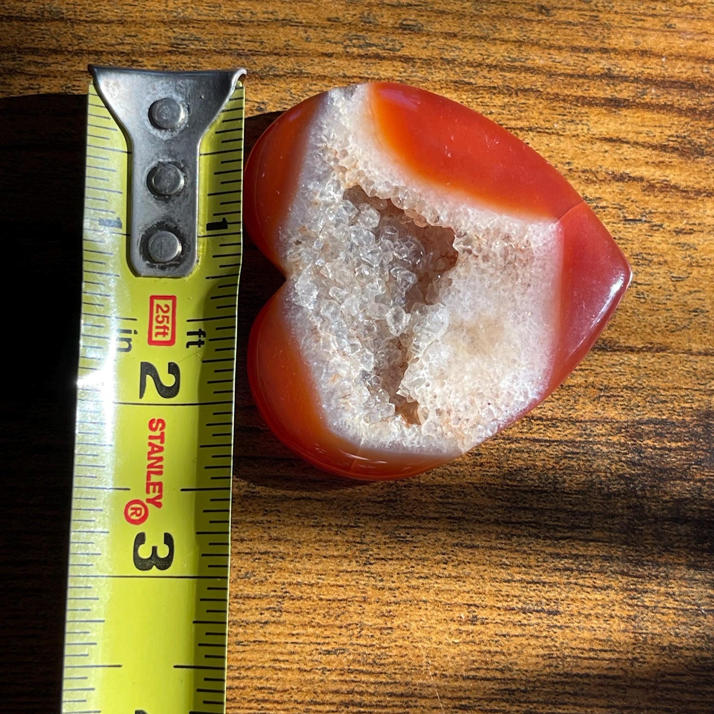 Sweet Carnelian Heart with Druzy Healing energy crystal