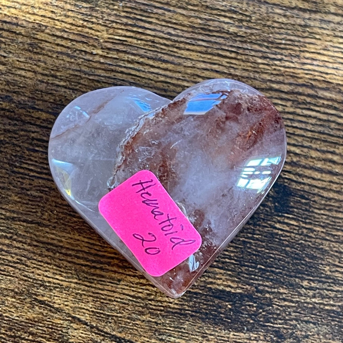 Sweet little Hematoid Heart Crystal Energy healing crystal heart