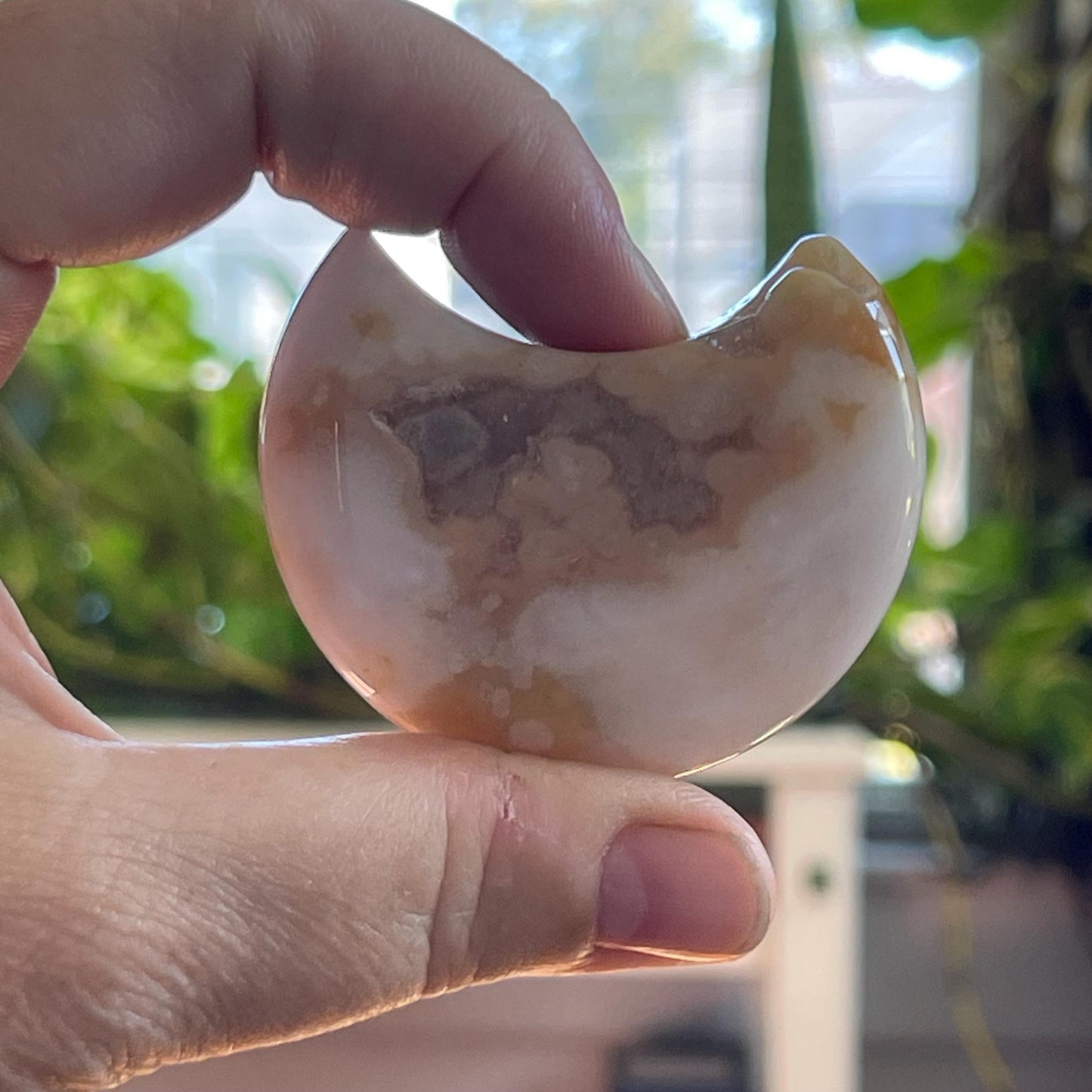 Flower Agate Moon Crystal