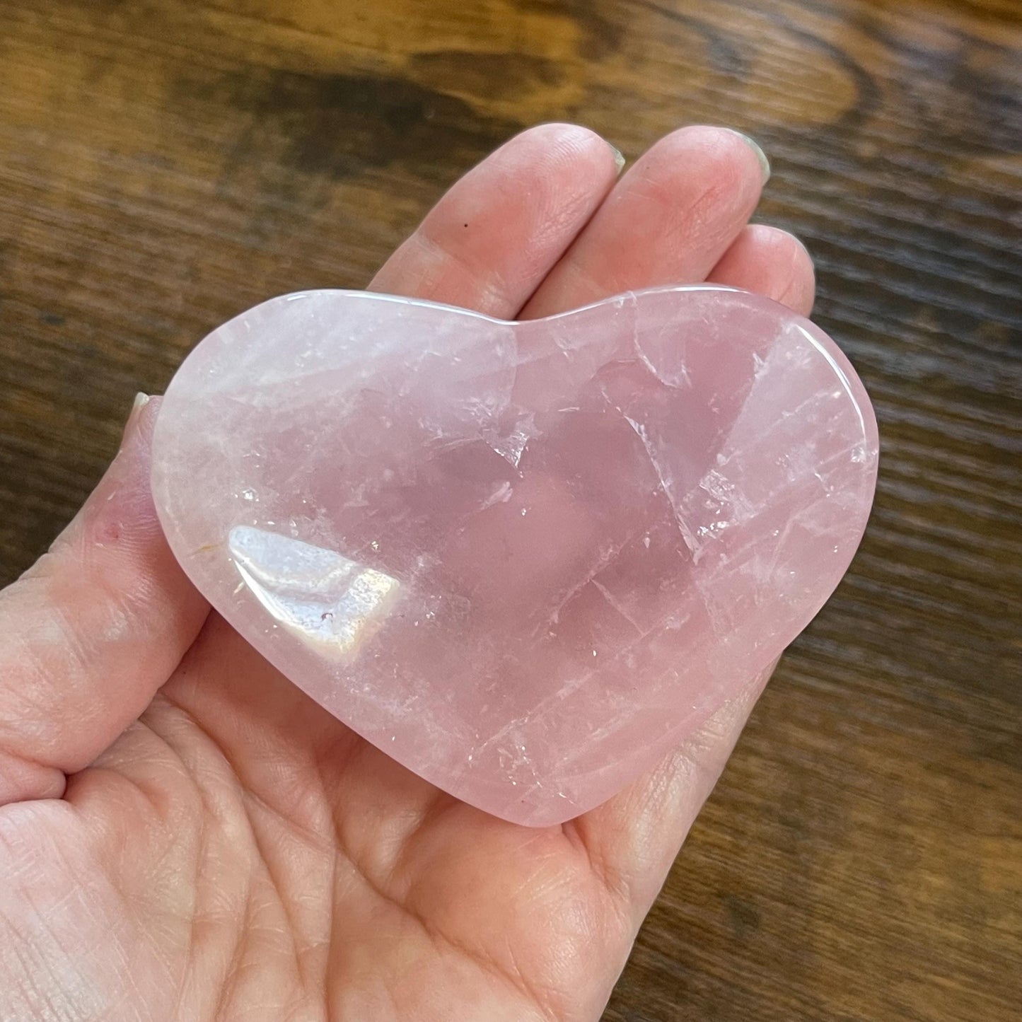 Rose Quartz Heart Dish Healing Love Crystal