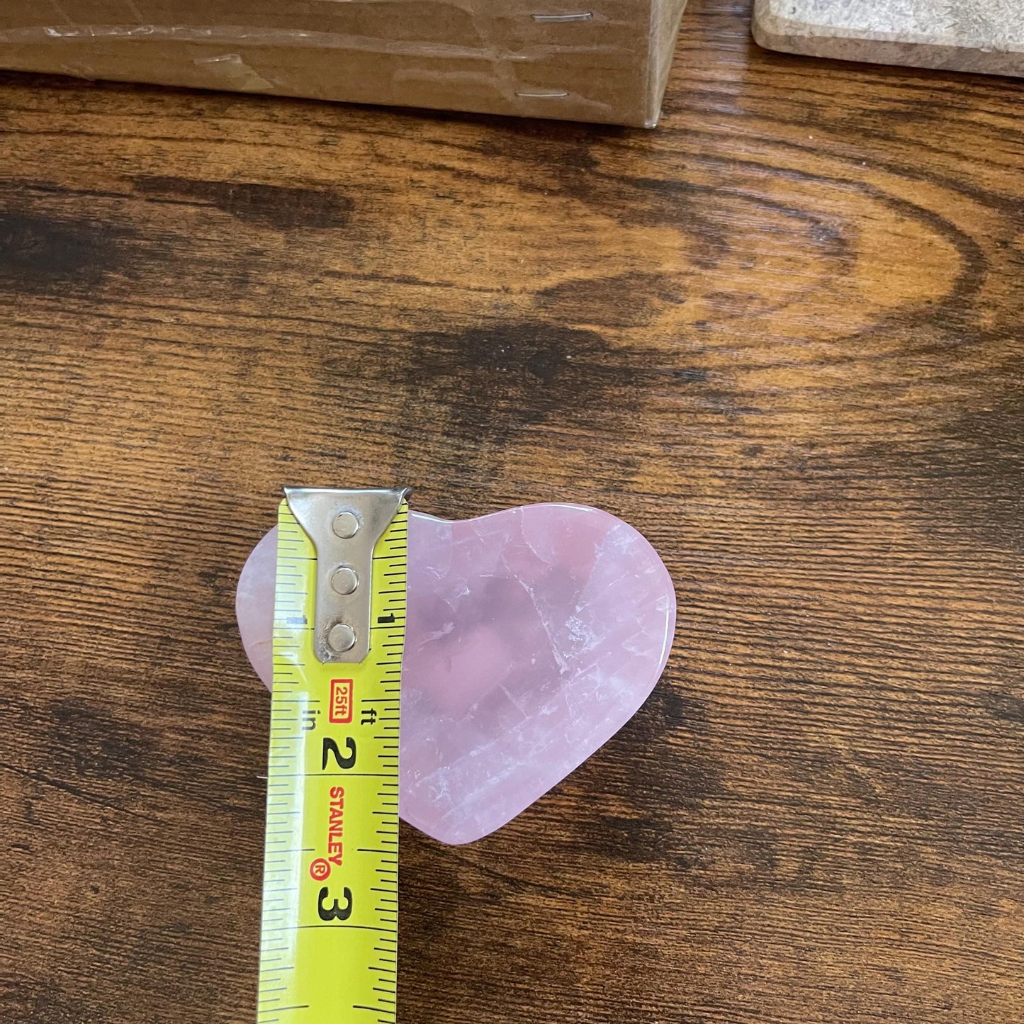 Rose Quartz Heart Dish Healing Love Crystal