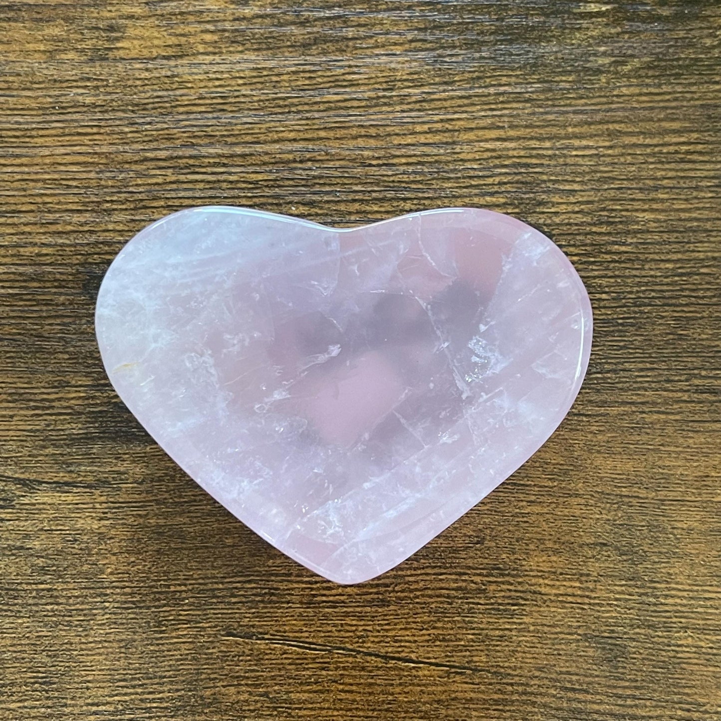 Rose Quartz Heart Dish Healing Love Crystal