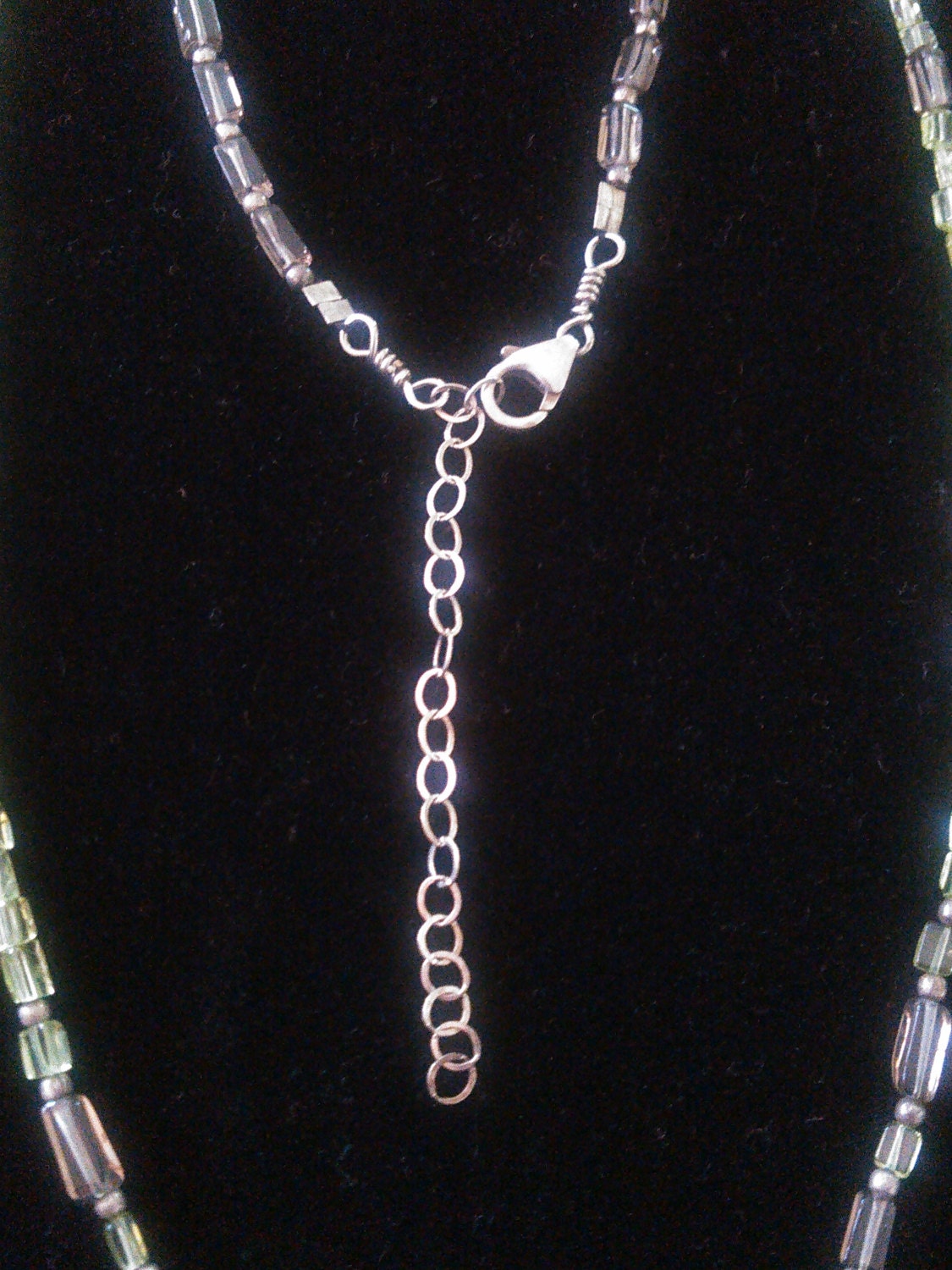 Peridot and Smokey Quartz Necklace with Sterling Silver accents