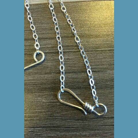 Blue Chalcedony and Freshwater Pearl Necklace on Sterling Silver, Hand crafted