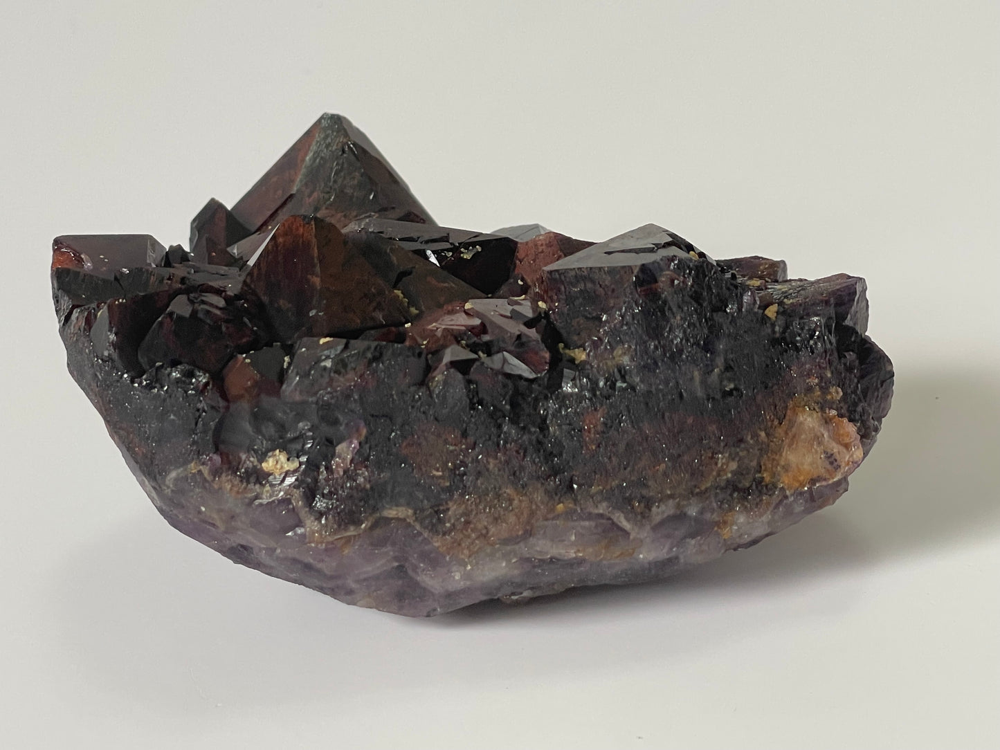 Red Amethyst Red Capped Amethyst with Hematite Alien Amethyst Cluster Elestial Amethyst with Record keepers Rare Crystal Home Decor Gift